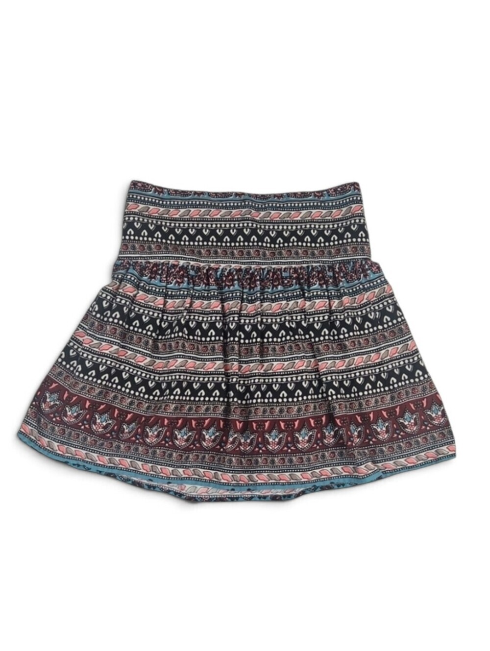 Hollister Y2K Skater Skirt Multicolor Boho Earthy Western Festival Bohemian, S